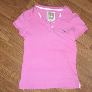 Pink collared hollister shirt